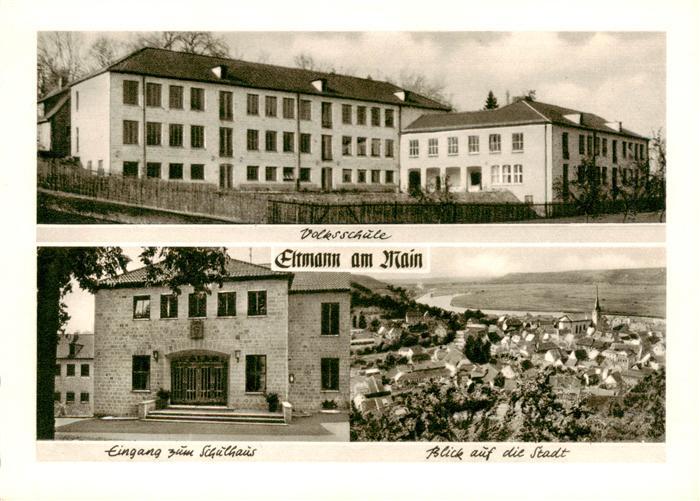 Eltmann Volksschule Eingang zum Schulhaus Stadtblick