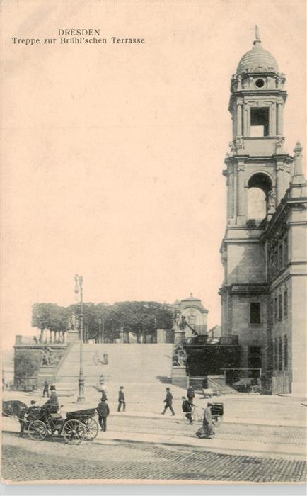 Dresden Elbe Treppe zur Bruehlschen Terrasse Feldpost