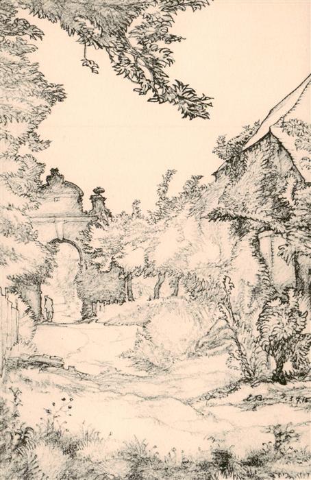 Blerancourt 02 Aisne In den Schlossruinen Kuenstlerkarte