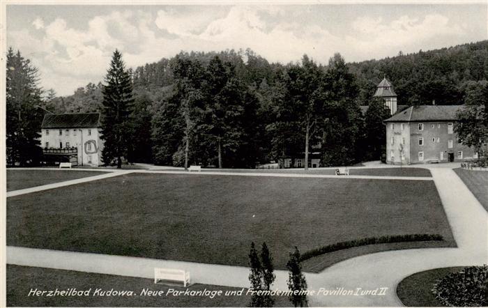 Kudowa-Zdroj Bad Kudowa Niederschlesien Neue Parkanlage und Fremdenheime Pavillo