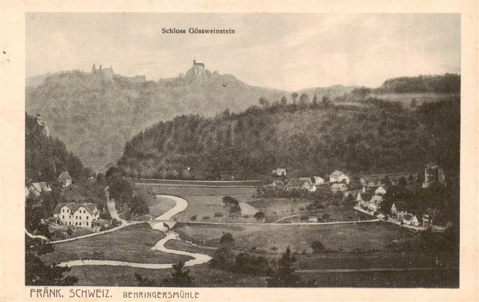 Behringersmuehle Goessweinstein Schloss Goessweinstein Panorama