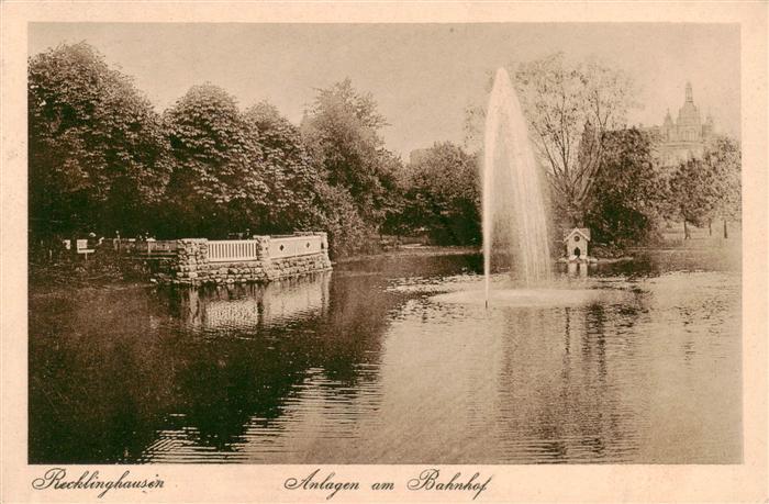 Recklinghausen  Westfalen Anlagen am Bahnhof Fontaene Feldpost