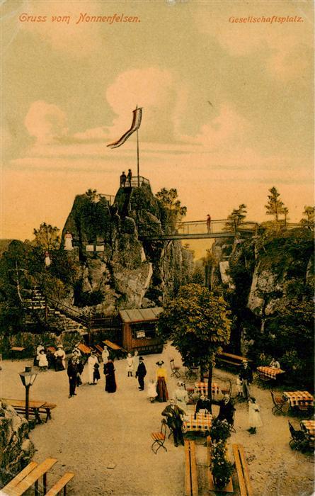 Jonsdorf Saechsische Schweiz Nonnenfelsen Gesellschaftsplatz