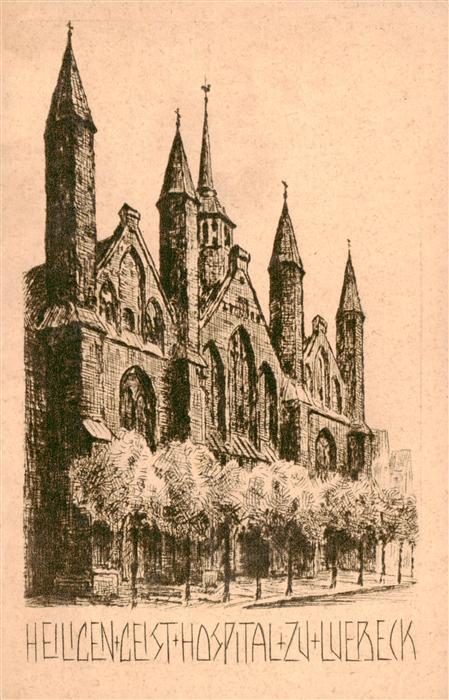 LueBECK  CITY Heiligen-Geist-Hospital Kuenstlerkarte