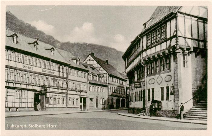 Stolberg Harz Markt mit Rathaus und Hotel Kanzler Luftkurort