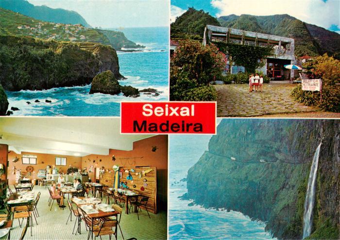 Seixal Madeira PT Restaurante Aquario Kuestenpanorama Wasserfall