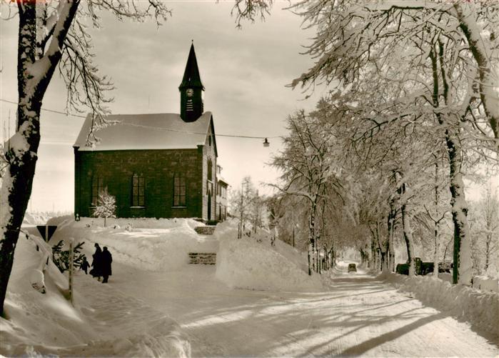 Kniebis Freudenstadt Motiv mit Kirche Winter im Schwarzwald