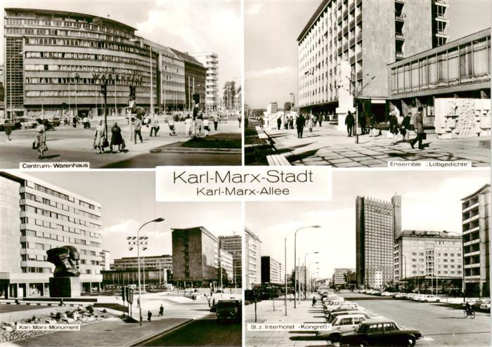 Karl-Marx-Stadt CHEMNITZ Karl-Marx-Allee Centrum Warenhaus Ensemble Lobgedichte