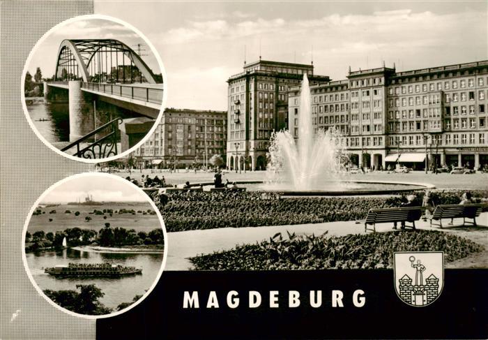 MAGDEBURG  CITY Wilhelm-Pieck-Bruecke Allee Fahrgastschiff MS Erich Weinert Spri