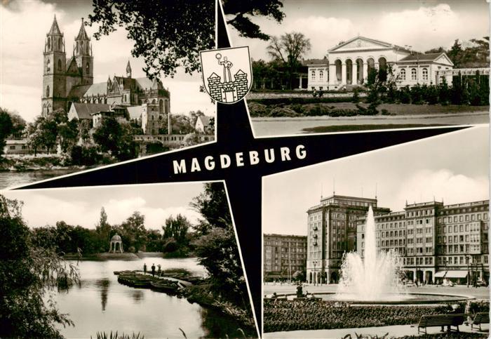 MAGDEBURG  CITY Dom Kulturpark Stadtzentrum Springbrunnen