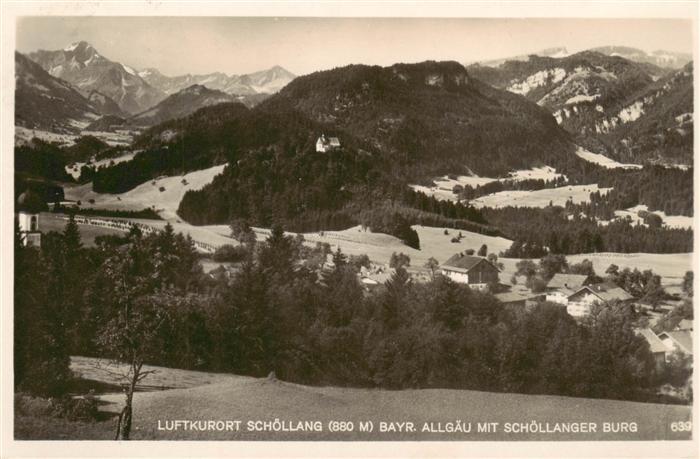 Schoellang Oberstdorf Panorama mit Schoellanger Burg