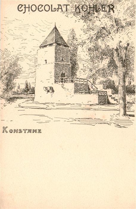 Konstanz Bodensee Schlossturm Zeichnung