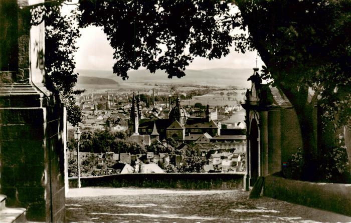 FULDA Hessen Weg zum Kloster Frauenberg mit Stadtblick