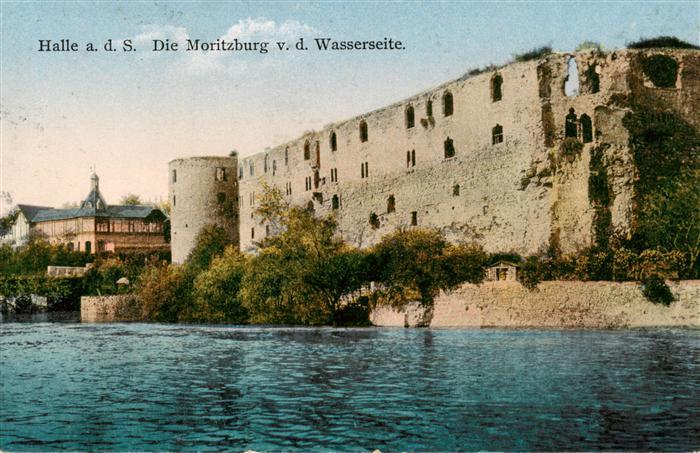 Halle  Saale Die Moritzburg Wasserseite