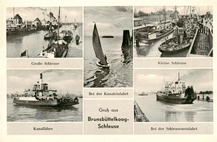 Brunsbuettelkoog Grosse Schleuse Kleine Schleuse Kanaleinfahrt Kanalfaehre Bei d