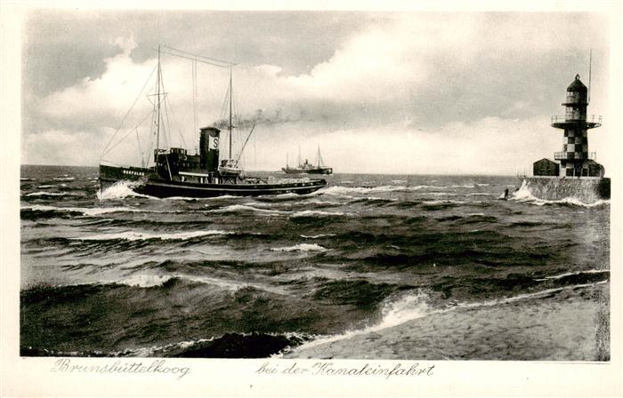 Brunsbuettelkoog Kanaleinfahrt Leuchtturm