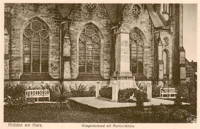 Rhueden Kriegerdenkmal mit Martini Kirche