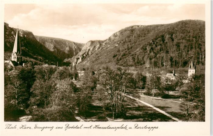 Thale Harz Eingang ins Bodetal mit Hexentanzplatz und Rosstrappe