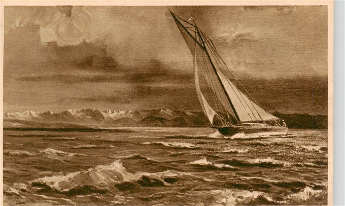 Starnbergersee Segelschiff bei Sturm