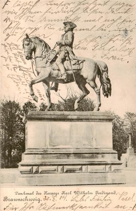 BRAUNSCHWEIG  CITY Reiterdenkmal des Herzogs Karl Wilhelm Ferdinand