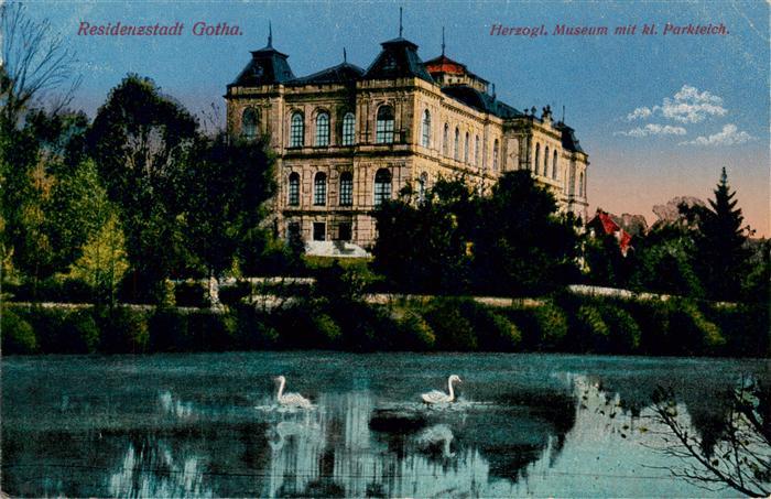 Gotha Thueringen Herzogl Museum mit kl Parkteich