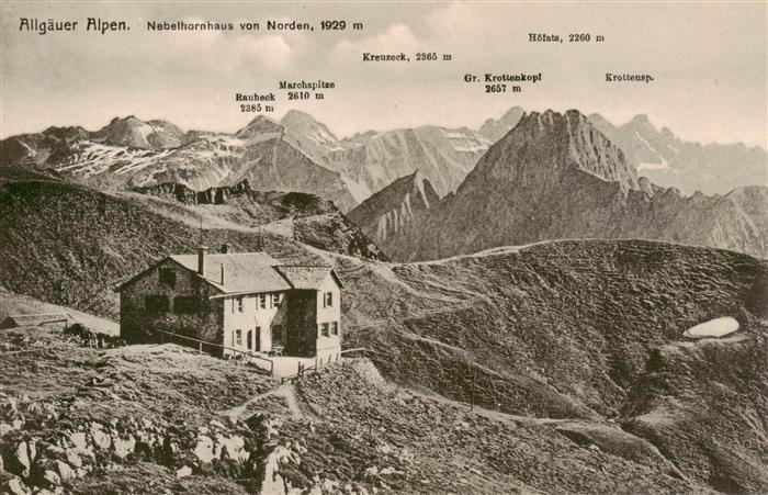 Nebelhornhaus 1929m Oberstdorf mit Allgaeuer Alpen