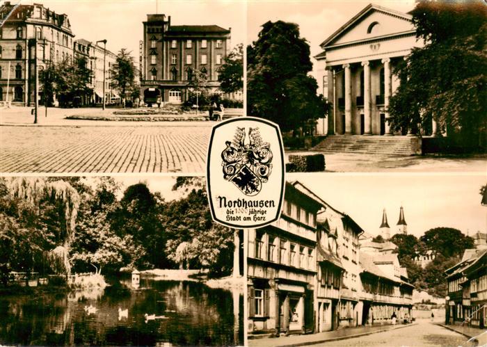 Nordhausen  Harz Ortspartien Schwanenteich Theater