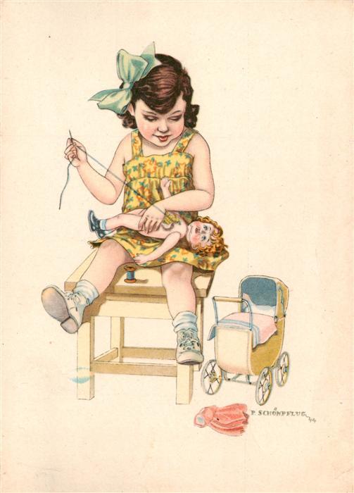 Bad Gottleuba-Berggiesshuebel Kind mit Puppe Illustration