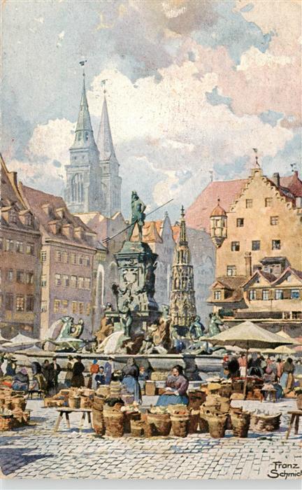 NueRNBERG CITY Neptunbrunnen mit Marktplatz
