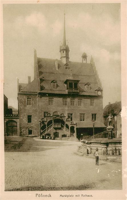 Poessneck Marktplatz mit Rathaus