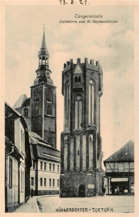 Tangermuende Eulenturm und St Stephanskirche