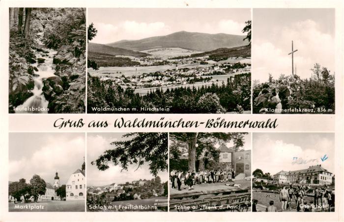 Waldmuenchen Cham Bayern Teufelsbruecke Hirschstein Klammerfelskreuz Marktplatz