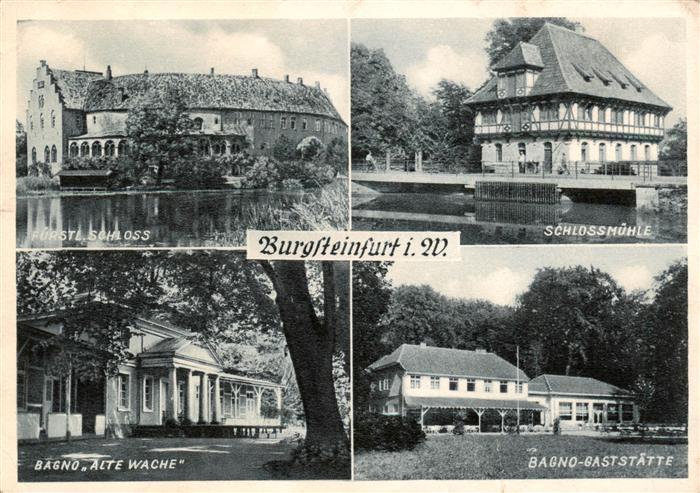 Burgsteinfurt Fuerstl Schloss Schlossmuehle Bagno Alte Wache Bagno Gaststaette