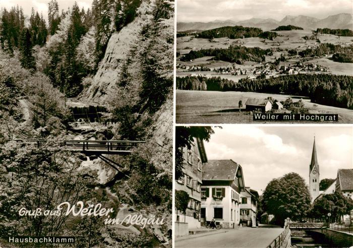 Weiler Allgaeu Hausbachklamm Weiler mit Hochgrat Ortspartie