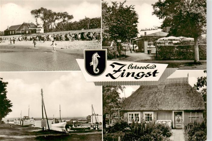 Zingst Ostseebad Strandpartie Milchbar Bootsliegeplatz Reetdachhaus