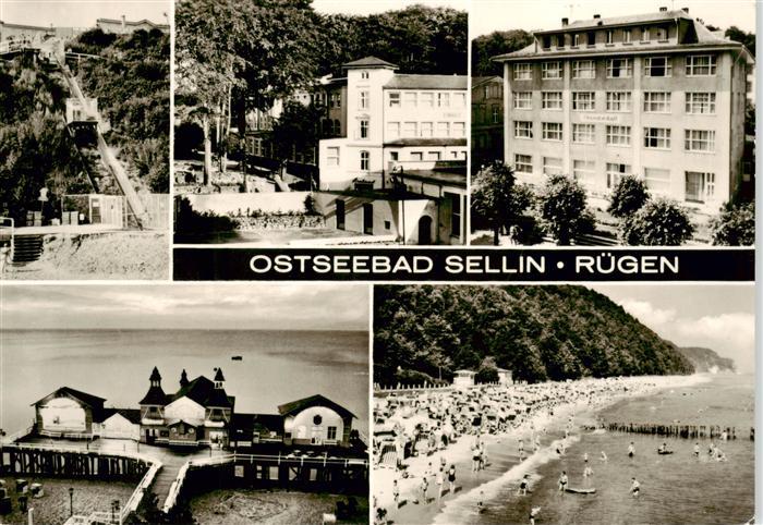 Sellin  Ruegen Teilansichten Hotel Seebruecke Strandpartie