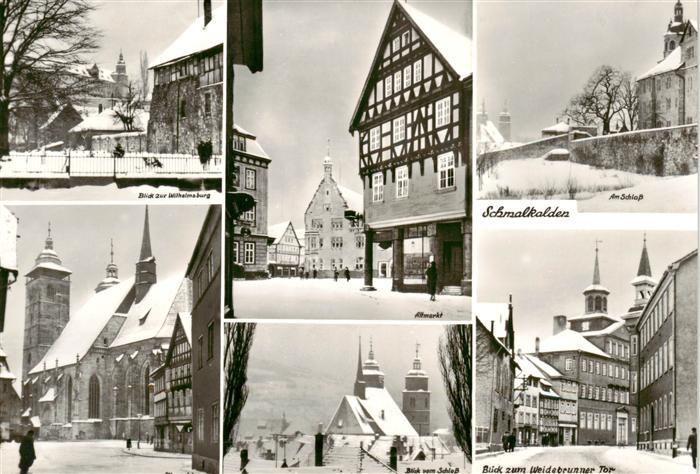 Schmalkalden Thueringen Wilhelmsburg Markt Am Schloss Blick vom Schloss Blick zu