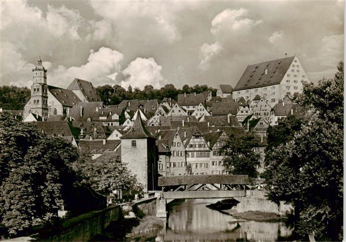 Schwaebisch Hall Michaelskirche und Kornhaus Blick von der Mauerstrasse