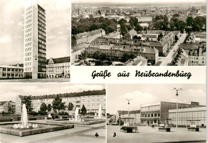 Neubrandenburg Haus der Kultur und Bildung Blick auf die Stadt Karl Marx Platz