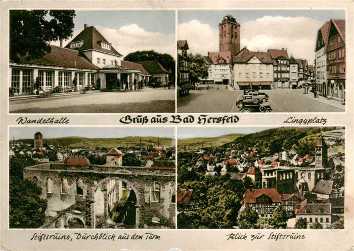 Bad Hersfeld Wandelhalle Linggplatz Stiftsruine Blick aus dem Turm Panorama