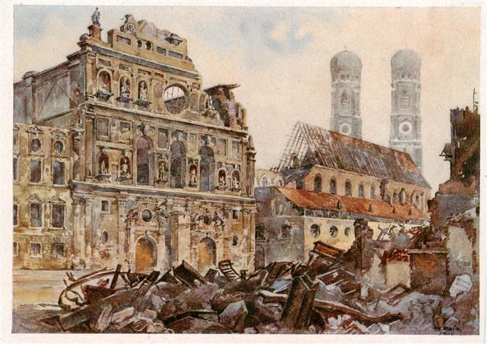 Muenchen Bayern Michaelskirche Neuhauser Strasse Aquarell