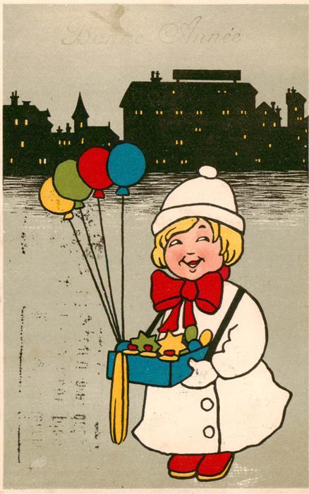 Neujahr Maedchen Ballons