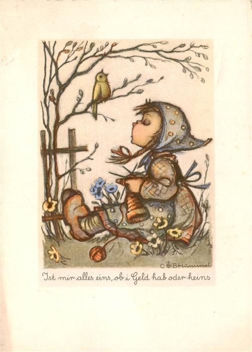 Huemmel Maedchen Voegel Litho