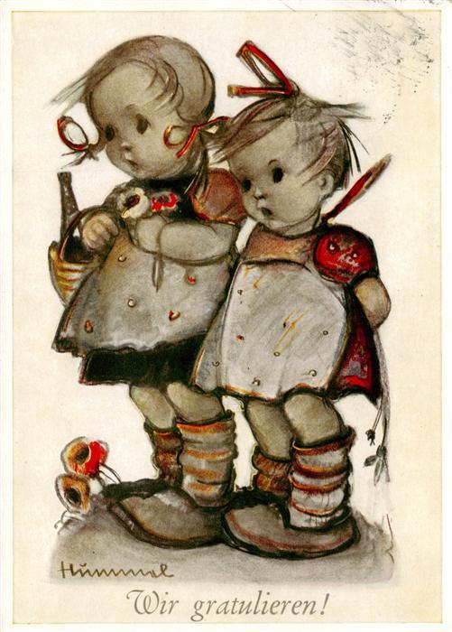 Huemmel Kinder Gratulanten Litho