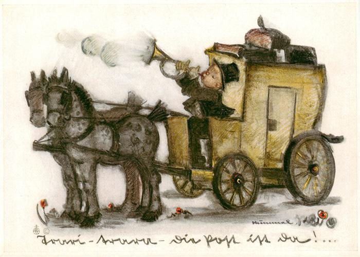 Huemmel Pferdkutsche Litho