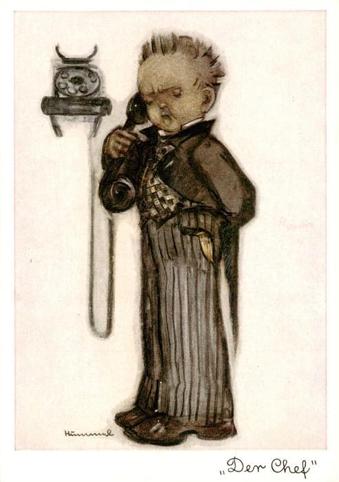Hummel Kuenstler-AK-Nr. 5730 Telefon Kind