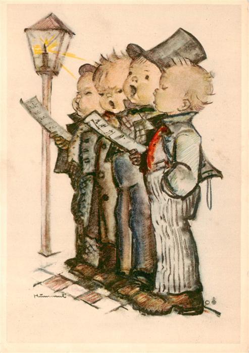 Hummel Kuenstler-AK-Nr. 5431 Kinder singen