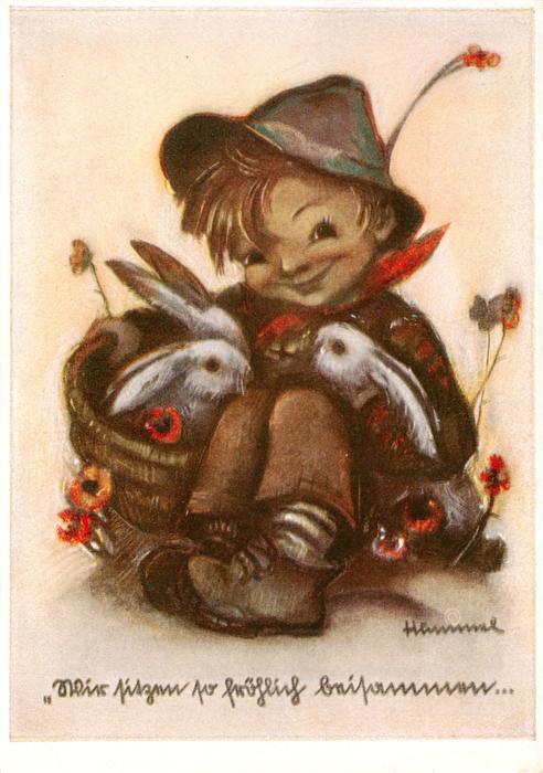 Ostern Easter Paques Pasqua Huemmel Kind Hasen
