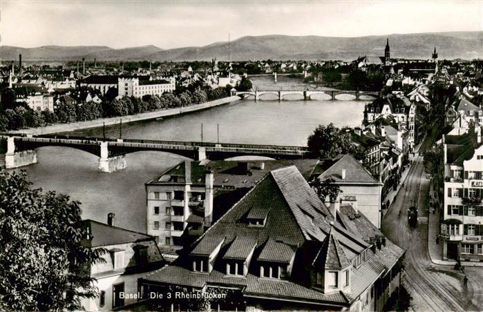 Basel BS Die drei Rheinbruecken