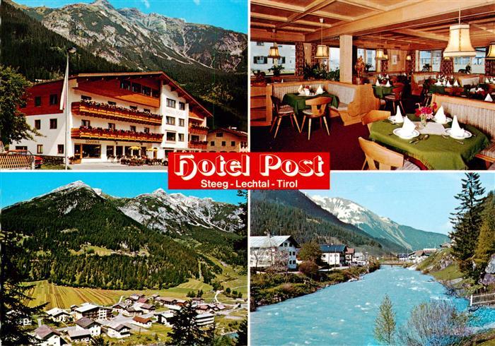 Steeg Lechtal Lech Vorarlberg AT Hotel Post Gastraum Panorama Lechpartie
